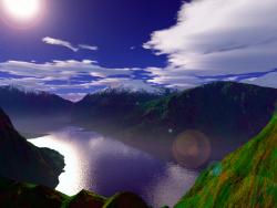 Green Mountains and Blue Sky